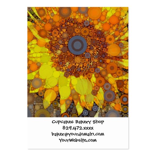 Bright Sunflower Circle Mosaic Digital Art Print Business Card Template (front side)
