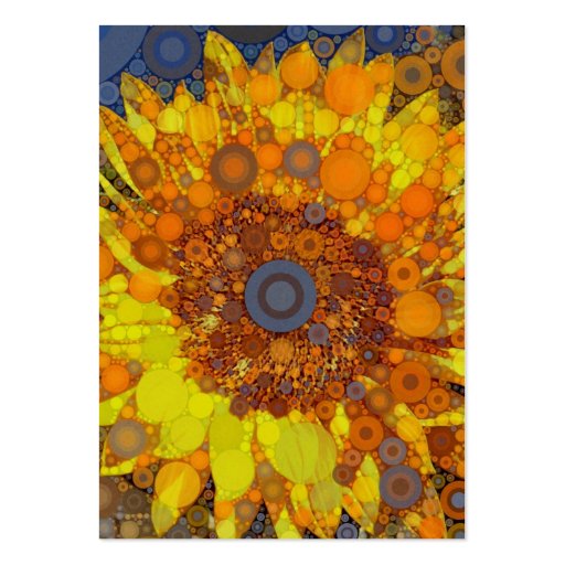 Bright Sunflower Circle Mosaic Digital Art Print Business Card Template (back side)
