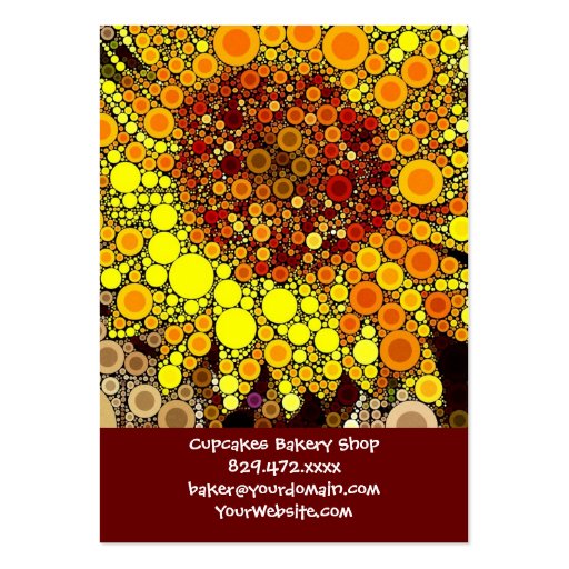 Bright Sunflower Circle Mosaic Digital Art Print Business Card (front side)