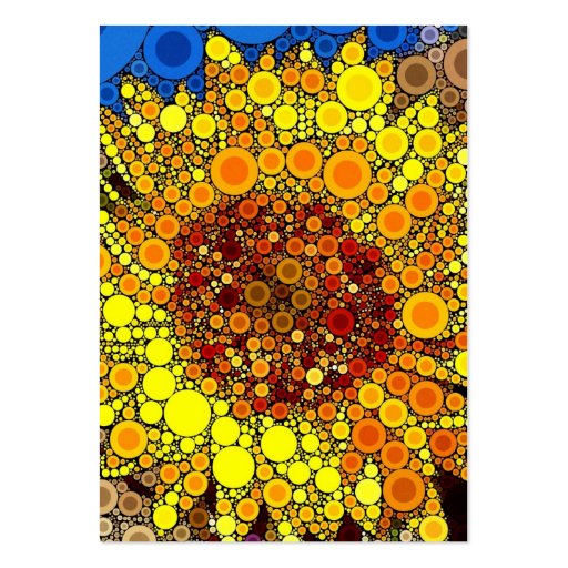 Bright Sunflower Circle Mosaic Digital Art Print Business Card (back side)