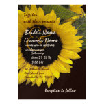 Bright Sunflower Wedding Metallic Invites