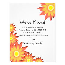 Bright Sunflowers Change of Address Custom Announcement