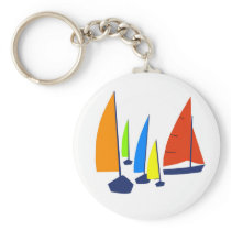 Bright Sunny Sailboats Keychains