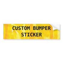 Bright Sunny Yellow Torn Paper Collage Bumper Stickers