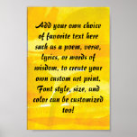 Bright Sunny Yellow Torn Paper Collage Posters