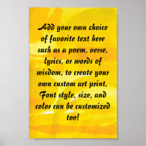 Bright Sunny Yellow Torn Paper Collage Posters