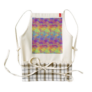 Bright Swirl Fractal Patterns Rainbow Psychedelic Zazzle HEART Apron