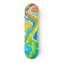 Bright Swirls and Colors Skateboard Deck
