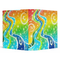 Bright Swirls and Colors Vinyl Binders