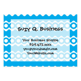 Bright Teal Turquoise Blue Waves Circles Pattern Business Card