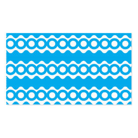 Bright Teal Turquoise Blue Waves Circles Pattern Business Card Templates