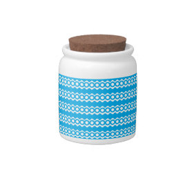 Bright Teal Turquoise Blue Waves Circles Pattern Candy Jars