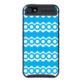 Bright Teal Turquoise Blue Waves Circles Pattern iPhone 5 Covers