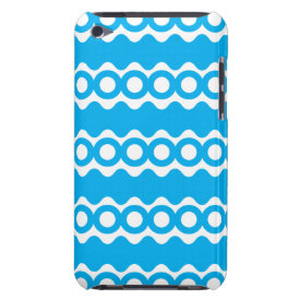 Bright Teal Turquoise Blue Waves Circles Pattern iPod Touch Case-Mate Case