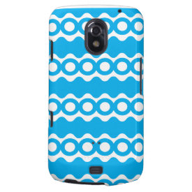 Bright Teal Turquoise Blue Waves Circles Pattern Samsung Galaxy Nexus Cases