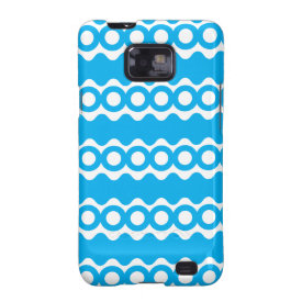 Bright Teal Turquoise Blue Waves Circles Pattern Galaxy SII Cases