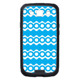 Bright Teal Turquoise Blue Waves Circles Pattern Samsung Galaxy S3 Case