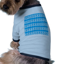 Bright Teal Turquoise Blue Waves Circles Pattern Pet Tshirt