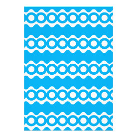 Bright Teal Turquoise Blue Waves Circles Pattern Personalized Invitations