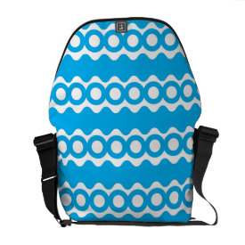 Bright Teal Turquoise Blue Waves Circles Pattern Courier Bag
