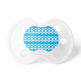 Bright Teal Turquoise Blue Waves Circles Pattern Pacifier