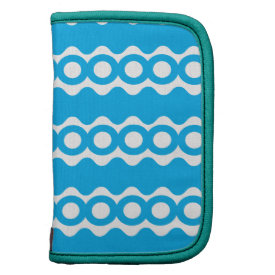 Bright Teal Turquoise Blue Waves Circles Pattern Organizers