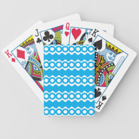 Bright Teal Turquoise Blue Waves Circles Pattern Bicycle Playing Cards