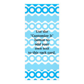 Bright Teal Turquoise Blue Waves Circles Pattern Custom Rack Card