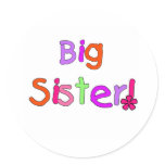 Bright Text Big Sister Stickers