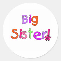 Bright Text Big Sister Stickers