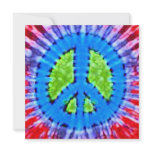 Bright Tie Dye Peace Sign Invitations