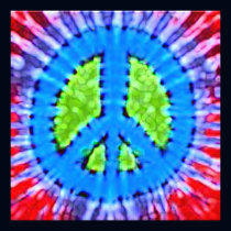 Bright Tie Dye Peace Sign Invitations invitations