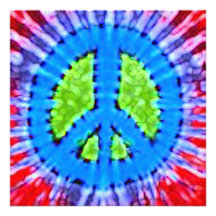 Bright Tie Dye Peace Sign Invitations