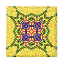 Bright Tile - 08a magnets by ArtbyJean Bright Tile - 08a magnets