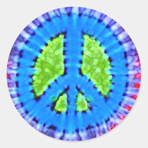 Bright Trippy Hippie Tie Dye Peace Sign Sticker Zazzle