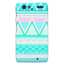 Bright Turquoise Tribal Droid RAZR Cover