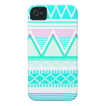 Bright Turquoise Tribal iPhone 4 Cases
