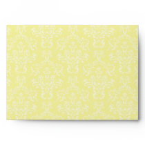 Bright Yellow A7 Damask Envelopes