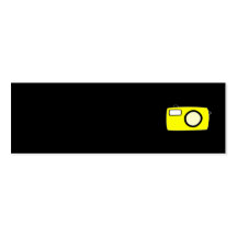 Bright Yellow Camera. On Black. Business Card Templates