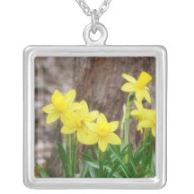 Bright Yellow Daffodils Necklace