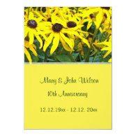 bright yellow  daisy flowers wedding anniversary custom invite