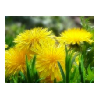 Bright Yellow Dandelions print