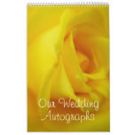 Bright Yellow Glowing Rose Wedding calendars