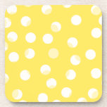 Bright yellow, light yellow, white spotty pattern. coaster