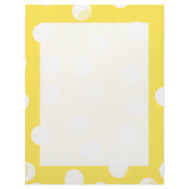 Bright yellow, light yellow, white spotty pattern. custom letterhead