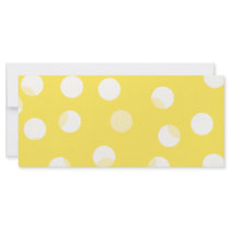 Bright yellow, light yellow, white spotty pattern. full color rack card