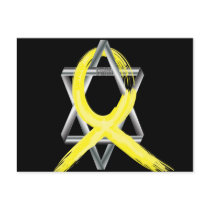 Bright Yellow Liver Cancer Survivor Ribbon postcards