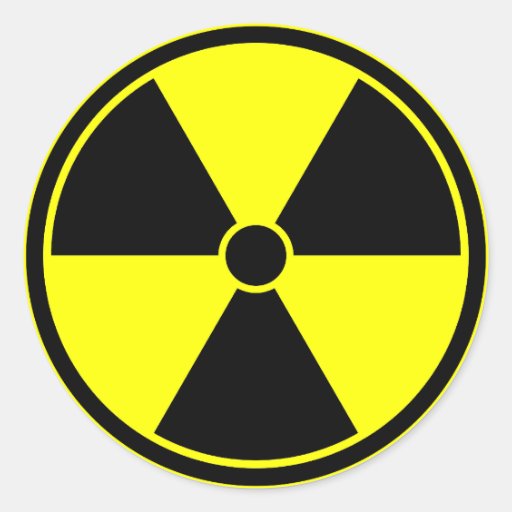 Bright Yellow Radiation Symbol Sticker Zazzle