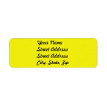 Bright Yellow Return Address Sticker Return Address Labels