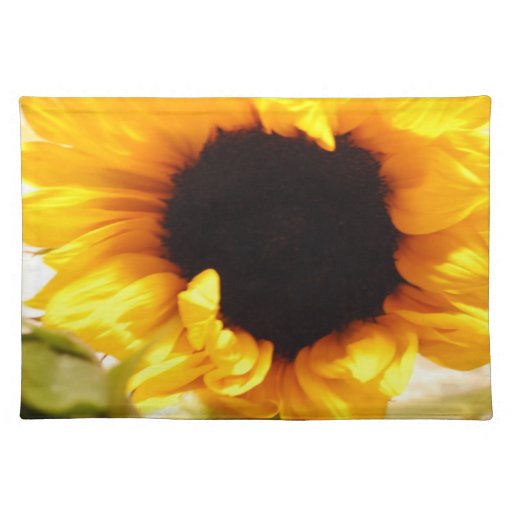 Bright Yellow Sunflower Kitchen Placemat Photo Cloth Placemat